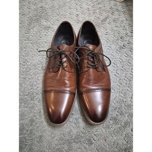 Stacy Adams Men's Dickinson Leather Cap Toe Oxford Shoes Cognac Size 12 M